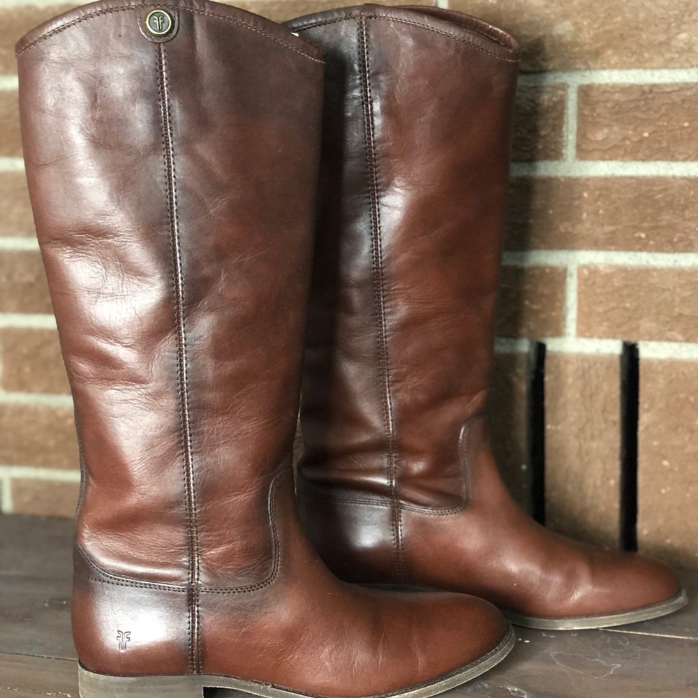 Frye Melissa Button 2 Riding Boots Redwood NEW